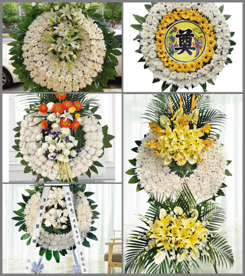 河南南阳新野县王庄镇小集村花圈速递